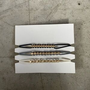 Elegant Women's Hair Ties Set - Black, Gray, and Cream